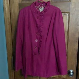 Pink ruffle detail jacket 🏷